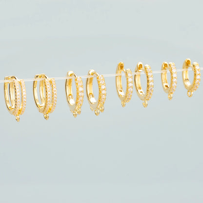GUFEATHER 6pcs Accesorios de Joyería MG23 | Ganchos Cierre con Zirconias, Cobre Chapado en Oro 18K y Rodio PVD