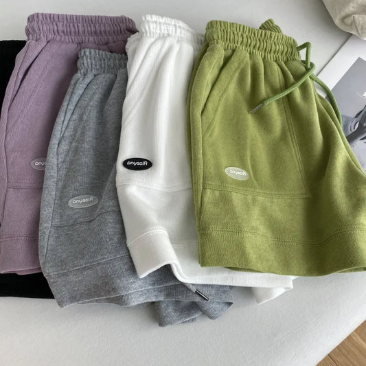 Pantaloneta Mujer Cintura Alta Ajustable | Short Deportivo Casual Pierna Ancha