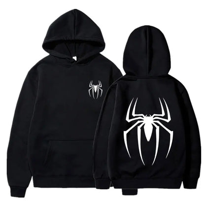 Hoodie Y2K Spider – Sudadera Streetwear Hombre Oversize, Estilo Retro Hip Hop Punk