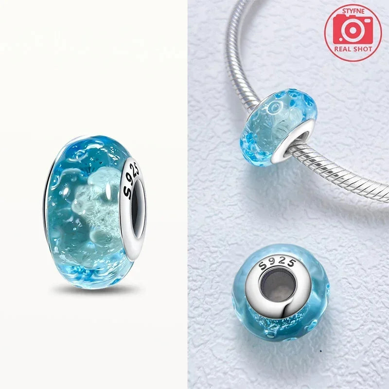 Cuenta Murano en Plata 925 | Beads de Vidrio de Colores para Pulsera Pandora Original