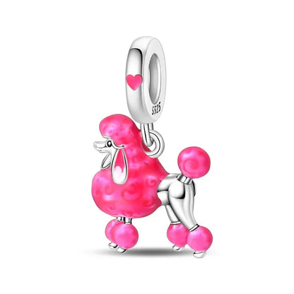 Charm Plata 925 Colgante Rosa Mariposa Corazón Flor Pájaro | Dije Para Pulsera Pandora Compatible