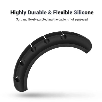 L16 Organizador de Cables de Silicona | Enrollador USB | Clips de Gestión de Escritorio para Ratón, Auriculares y Cables