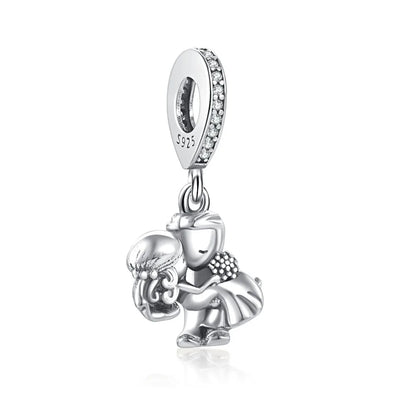 Charm Plata 925 Árbol de la Familia, Pluma, Copo de Nieve y Niño | Dijes Colgantes Compatibles con Pulseras Pandora