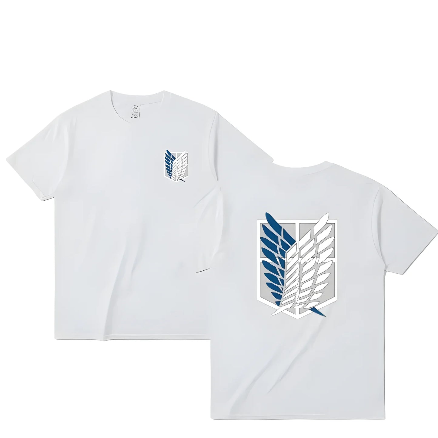 Camiseta Oversize Attack on Titan – T-shirt “Wings of Freedom” Mikasa & Eren, Algodón, Manga Corta, Cuello Redondo, Verano