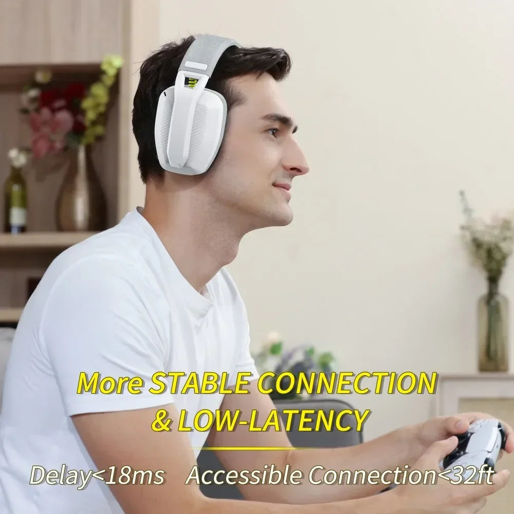 BINNUNE BW06 Auriculares Gaming Inalámbricos Bluetooth 2.4GHz con Micrófono – Cascos Gamer para PS5, PS4, PC, Mac y Playstation