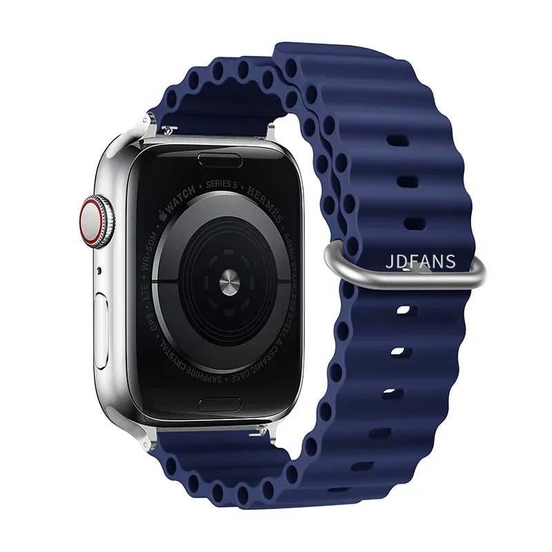 Correa Ocean Band Compatible con Apple Watch | Pulsera Deportiva Ajustable 49mm 45mm 44mm 41mm 40mm Series SE 3 6 7 8 9 10 Ultra