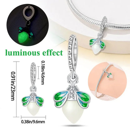 Charm Camaleón Luminoso en Plata S925 | Brilla en la Oscuridad | Compatible con Pulsera Pandora Original