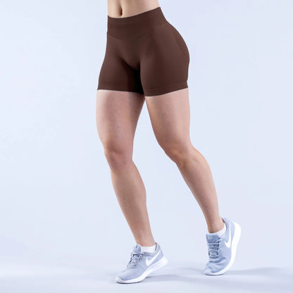 Shorts Deportivos Mujer Seamless | Cintura Triple Plisada Low Rise Yoga & Fitness