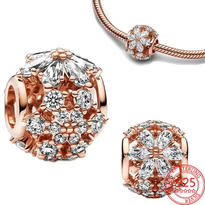 Charm Colgante Pareja Plata 925 y Oro Rosa | Compatible Pandora Original | Pulsera o Collar Mujer