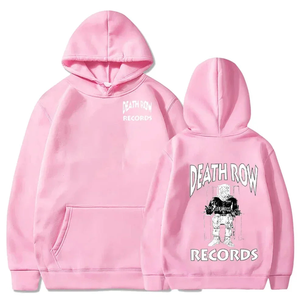 Hoodie Unisex Death Row Records Streetwear Hip Hop con Forro Polar
