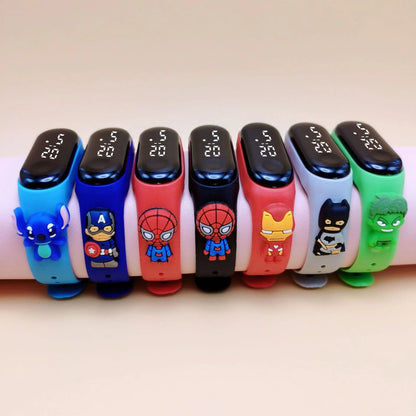 Reloj Infantil Marvel para Niños – Reloj Digital LED Impermeable con Diseño de Superhéroes