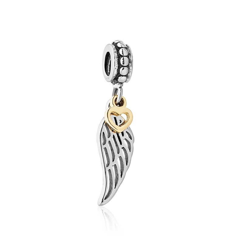 Charm Plata 925 Árbol de la Familia, Pluma, Copo de Nieve y Niño | Dijes Colgantes Compatibles con Pulseras Pandora
