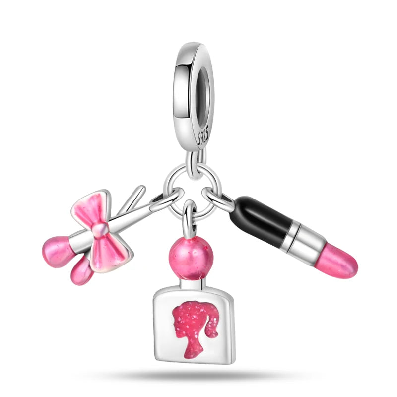 Charm Botella de Perfume en Plata 925 con Corona Rosa – Abalorio Romántico para Pulseras Tipo Qikaola, Regalo San Valentín