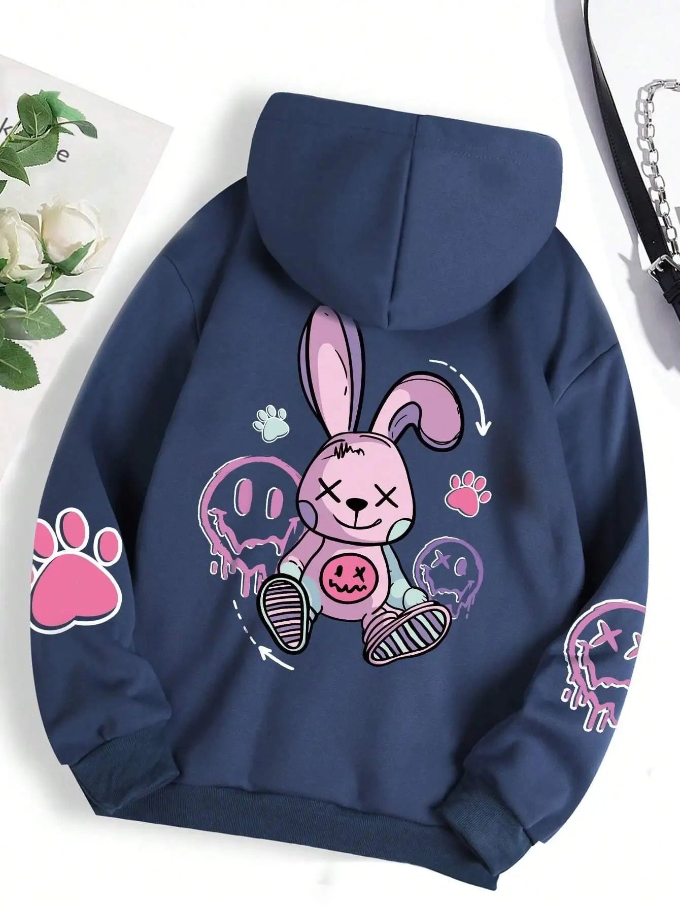 Sudadera Oversize Mujer Estilo Hip Hop | Hoodie Casual Estampado con Felpa Cálida Otoño Invierno