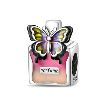 S925 Silver Color Butterfly Daisy Rose Crown Perfume Charms Beads Fit Pan Original Bracelets DIY Fine Jewelry Making Gifts