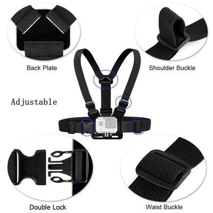 Arnés de pecho con soporte giratorio para smartphone – Compatible con iPhone, GoPro Hero 12/11/10/9, Insta360 X3 y DJI