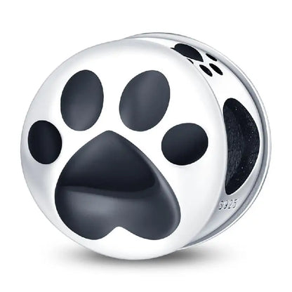 Charm Mascotas y Animales en Plata 925 – Gatito, Perrito y Oveja con Circonitas de Colores | Compatible Pulsera Pandora