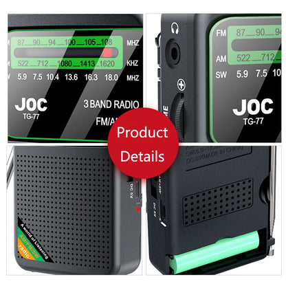 Pocket Mini Radio AM/FM/SW Recargable – Radio Portátil con Batería Externa y Entrada Auriculares