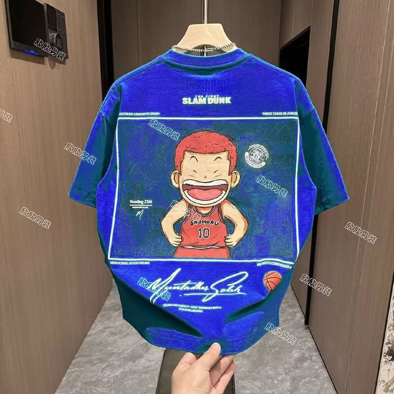 Camiseta Oversize Unisex 2025 | Estampado Anime “Slam Dunk” Estilo Japonés