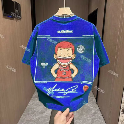 Camiseta Oversize Unisex 2025 | Estampado Anime “Slam Dunk” Estilo Japonés