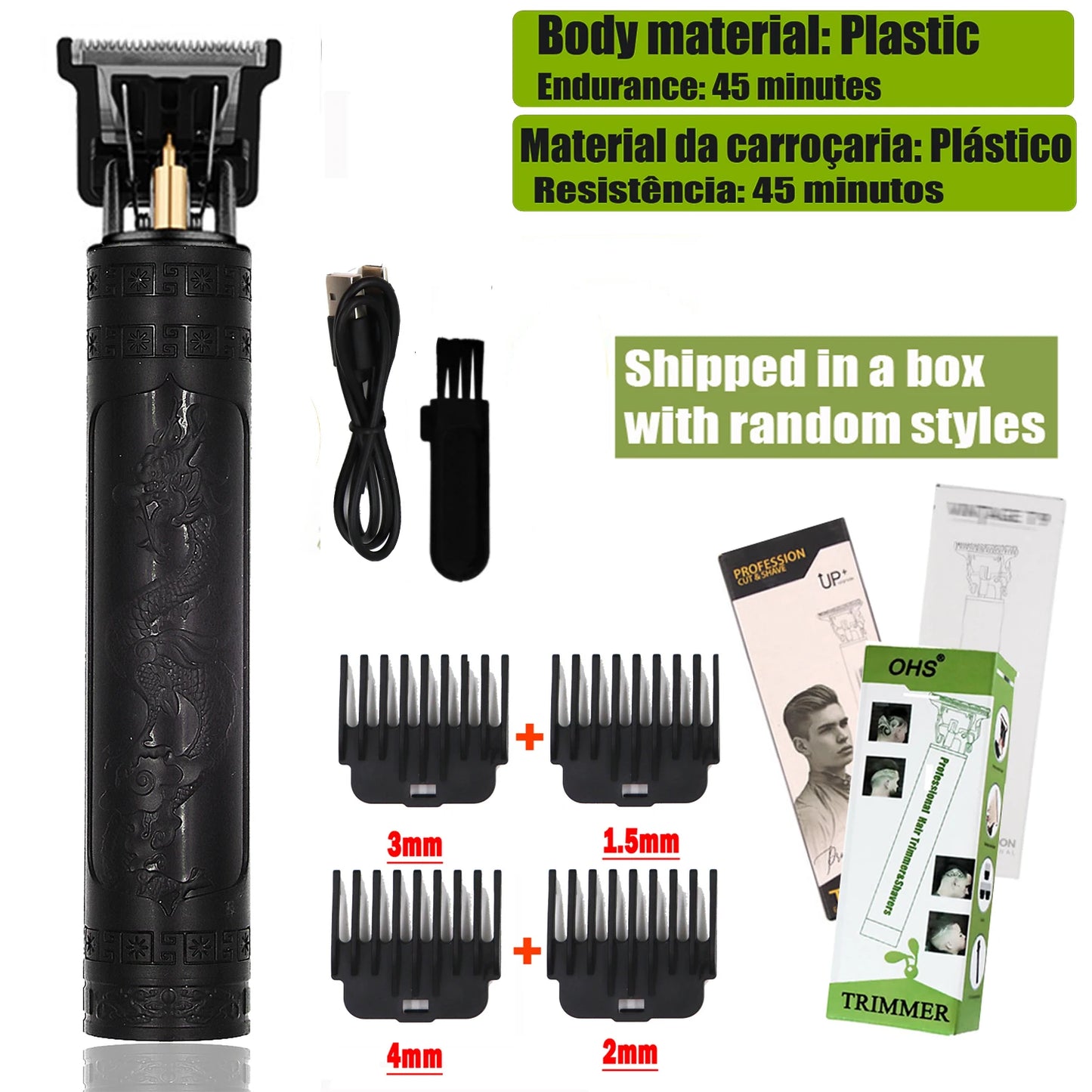 Máquina de corte T9 profesional – Cortapelos eléctrico 0 mm para barba, cabello y cuerpo con diseño recargable para barberos y uso en casa