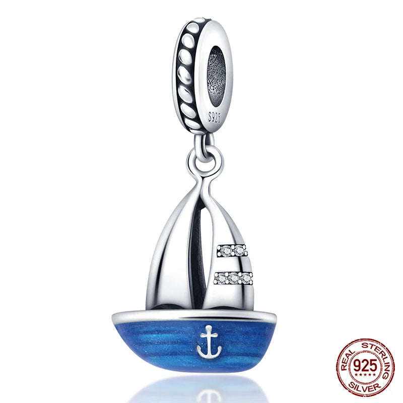Charm Serie Océano en Plata 925 – Abalorios Tortuga, Cangrejo y Sirena para Pulsera Original Mujer