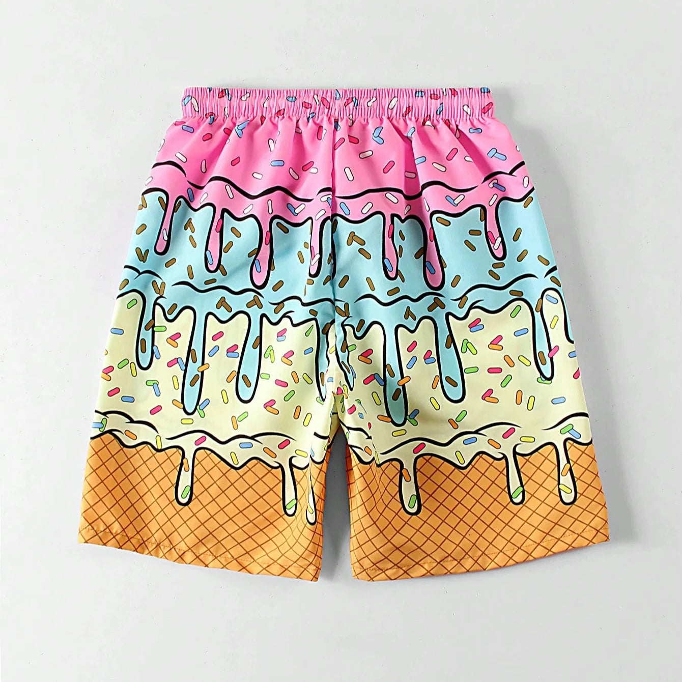 Bañador Hombre Helado 3D | Shorts Playa Y2K Secado Rápido Tallas Grandes – Bermuda Verano