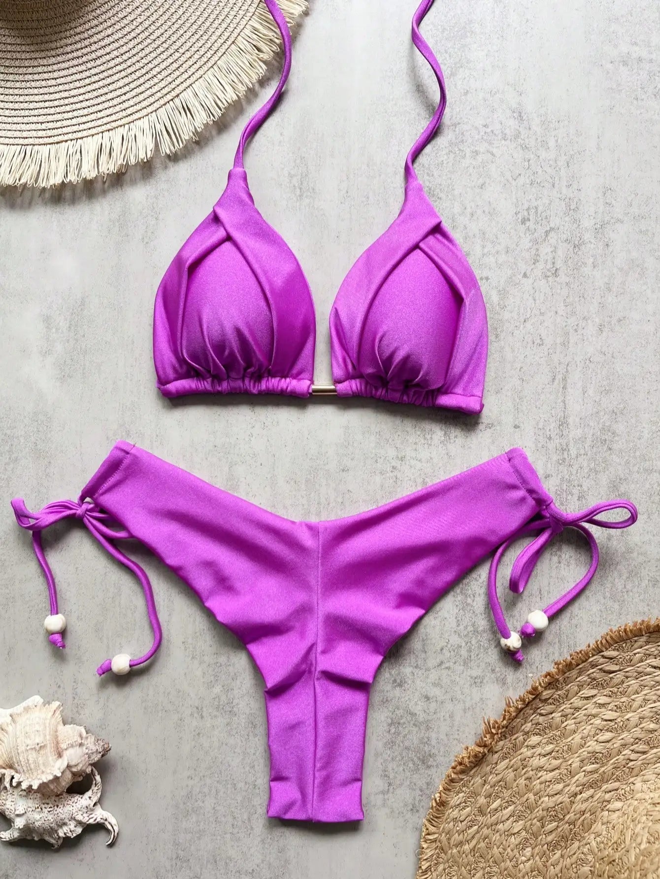 Bikini Brasileño Mujer 2025 | Traje de Baño Sexy Push Up Triángulo 13 Colores