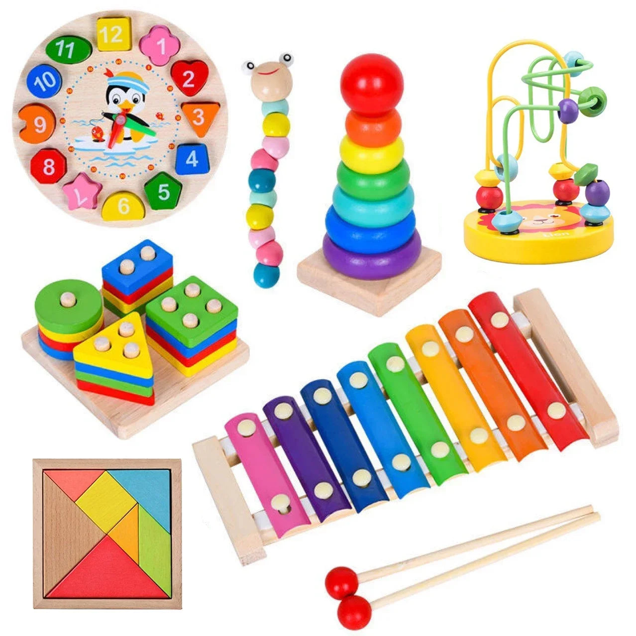 Juguetes Montessori de Madera | Juegos Educativos para Bebés 1-3 Años Niños Niñas