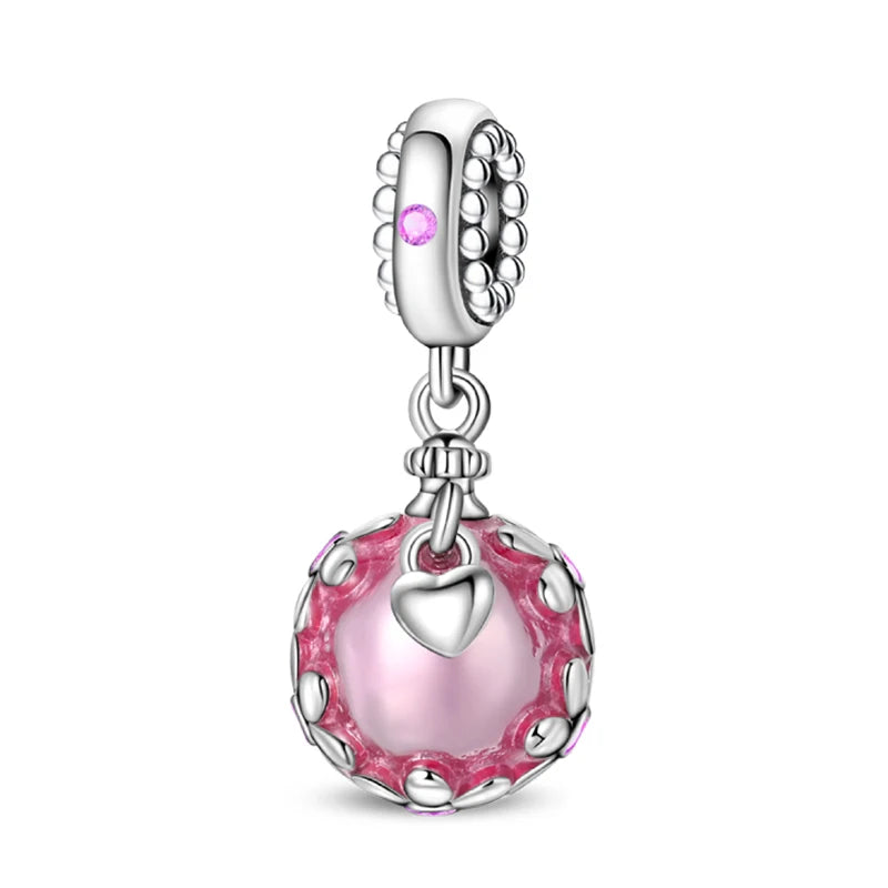 S925 Silver Color Butterfly Daisy Rose Crown Perfume Charms Beads Fit Pan Original Bracelets DIY Fine Jewelry Making Gifts