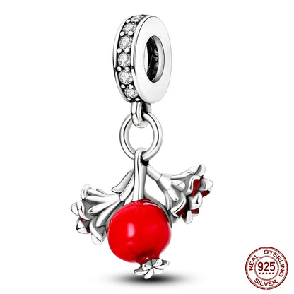 100% 925 Sterling Silver Creative Blue Luminous Firefly Charms Pendants Fit Qikaola 925 Original Bracelets DIY Birthday Jewelry