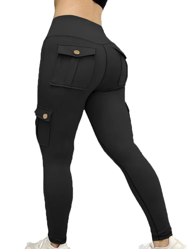 Leggings Deportivos Mujer con Bolsillos | Pantalón Fitness de Cintura Alta Ajustado y Elástico