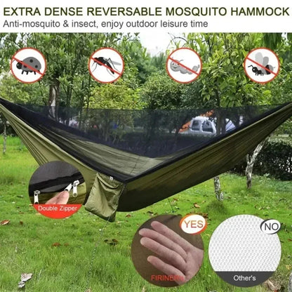 Hamaca de Camping con Mosquitera – Ligero de Tela Paracaídas 250x120 cm