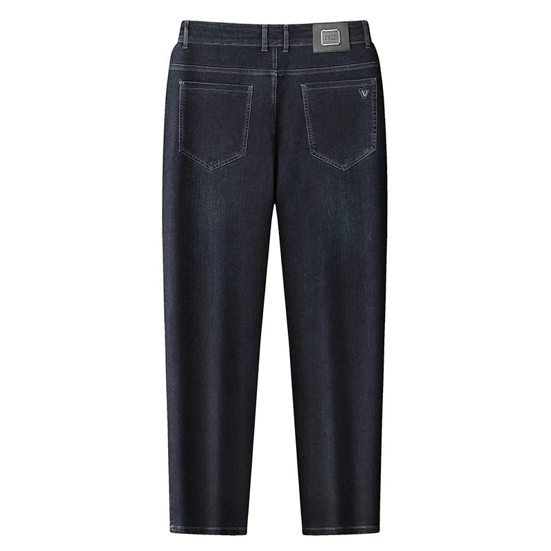 Jeans Oversize Hombre Tallas Grandes | Pantalón Vaquero Negro y Azul Alta Cintura 140kg Casual 2025