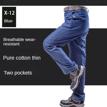 Pantalones Overol Hombre Trabajo | Workwear Denim Algodón Grueso Resistente con Bolsillos Múltiples
