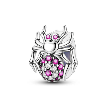 Charm de Plata 925 con Mariposa y Dragón – Abalorio Colorido con Zirconia Arcoíris para Pulseras DIY