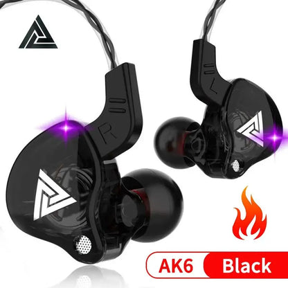 Auriculares In-Ear QKZ AK6 Originales | 6 Unidades Dinámicas con Micrófono, Sonido HIFI Estéreo y Subwoofer Deportivo