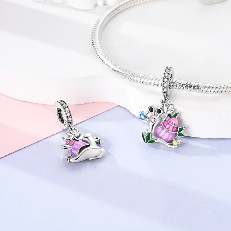 Charm de Plata 925 Luciérnaga y Mariposa Luminoso – Abalorio Brillante para Pulseras Originales