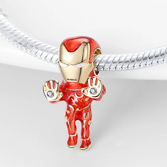 Charm Disney Marvel Plata 925 | Iron Man & Spiderman Beads Compatibles Pandora Pulseras