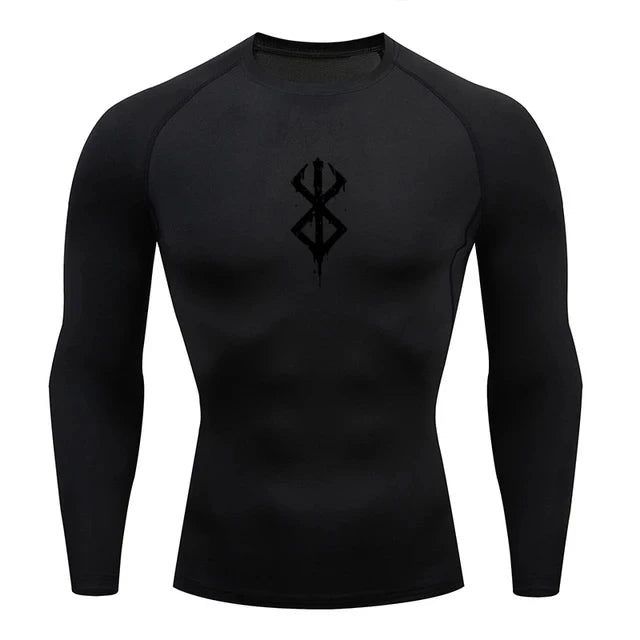 Camiseta Compresiva Anime Berserk Guts para Hombre – Gym, Running y Fitness, Manga Corta, Transpirable y Secado Rápido
