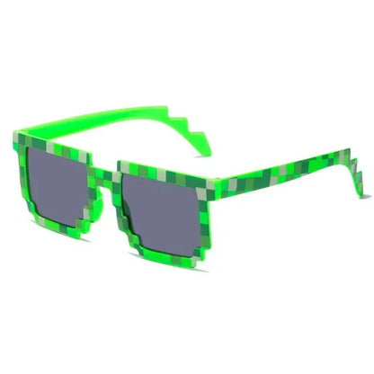 Kids Sunglasses Funny Sun Glasses Cosplay Action Game Toy Square Glasses Pixel Mosaic Очки Thug Life Eyewear Driving Goggles