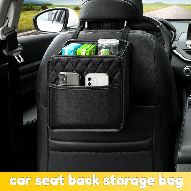Organizador de Asiento Trasero para Coche | Caja de Almacenamiento Impermeable con Bolsillo para Teléfono y Accesorios