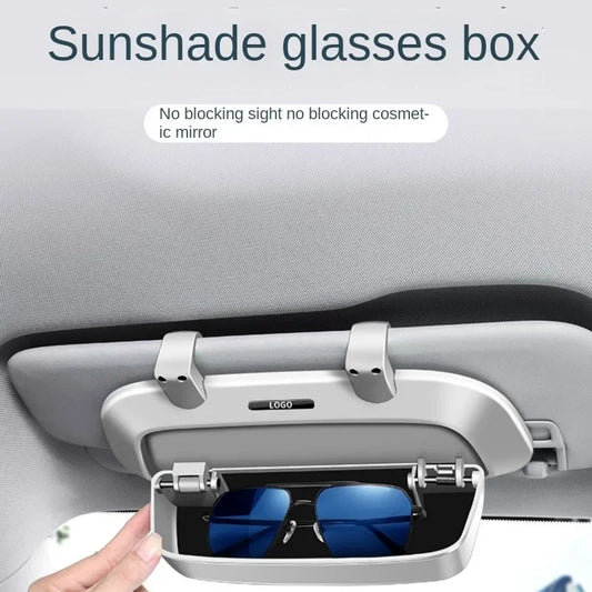 Estuche para gafas de coche | Clip de visera multifuncional porta gafas y caja de almacenamiento