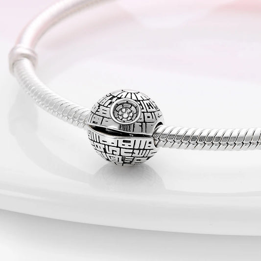 Charm Star Wars Mandalorian en Plata 925 – Abalorio Yoda y Casco Mandalorian para Pulsera Original Mujer