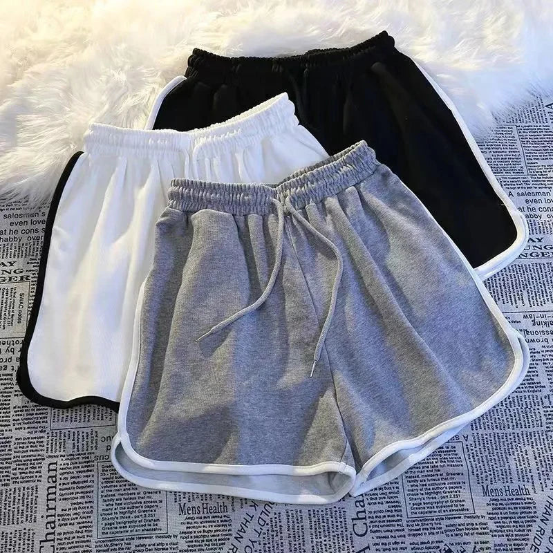 Shorts Deportivos Mujer a Rayas | Moda Coreana Casual Verano Holgados