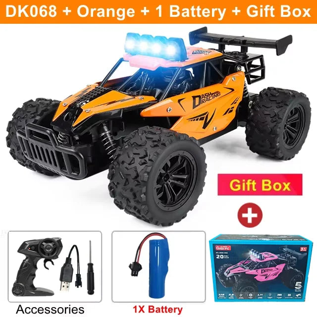 Coche RC Drift 1:16 Todoterreno – Control Remoto 2.4G Alta Velocidad con Luces LED Juguete para Niños
