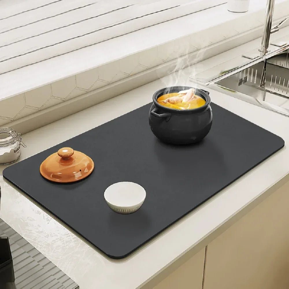Alfombrilla Absorbente de Cocina | Tapete para Cafetera, Escurridor de Utensilios y Secado Rápido | Antideslizante 30x40cm