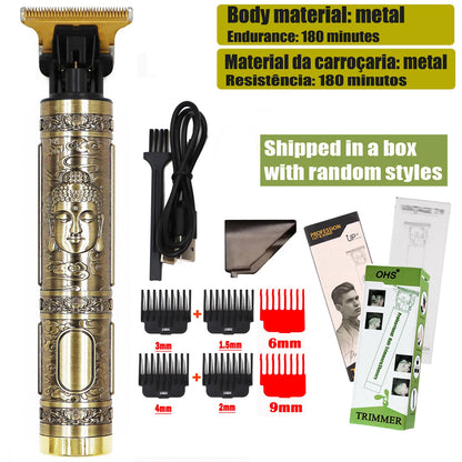 Máquina de Cortar Cabello Profesional 💈 Clipper Eléctrico Recargable USB | Corte Preciso y Potente para Barbería y Hogar