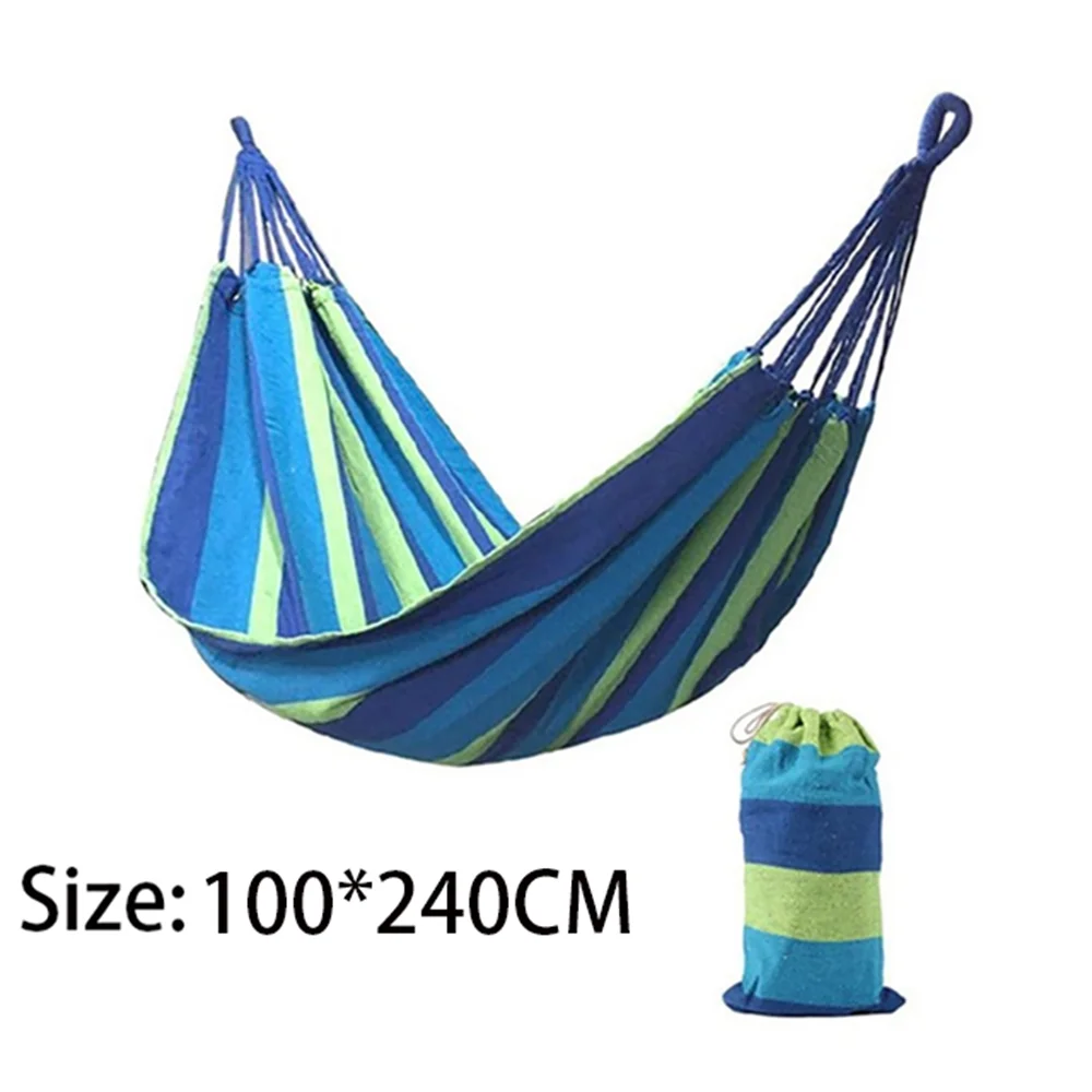 Hamaca Doble para 2 Personas de Algodón y Lona con Cuerdas para Árbol – Patio, Jardín, Terraza Interior y Exterior (Rojo, Azul)