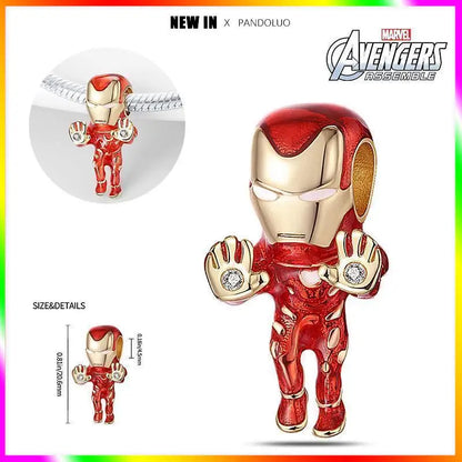 Charm Marvel Disney en Plata 925 – Abalorios Captain America, Wolverine y Deadpool para Pulsera Original Mujer